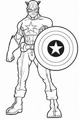 Coloring Captain America Pages Printable Print sketch template