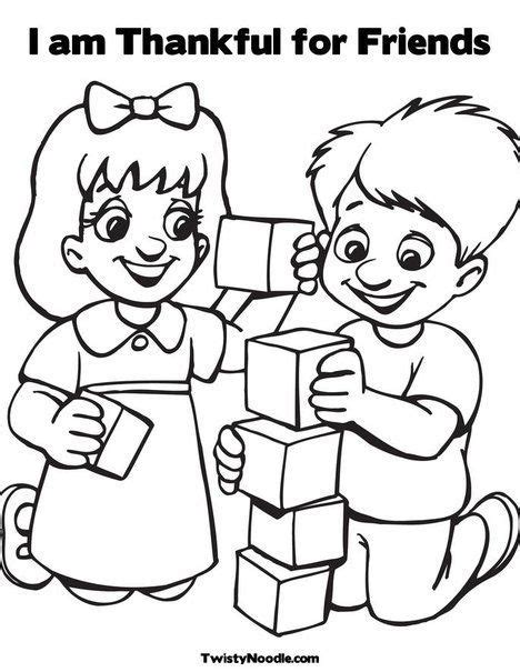 thankful  friends coloring page preschool coloring pages
