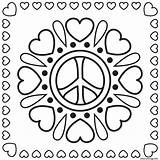 Paix Pace Coeurs Amour Simbolo Simboli sketch template