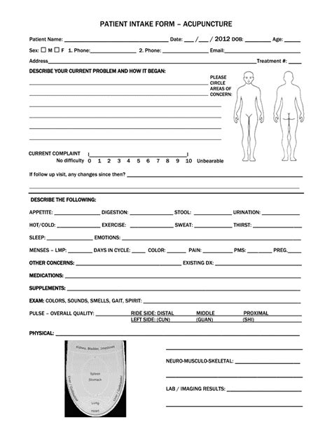 Printable Acupuncture Treatment Form Fill Online Printable Fillable
