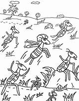 Coloring Egypt Locusts Plagues Pages sketch template