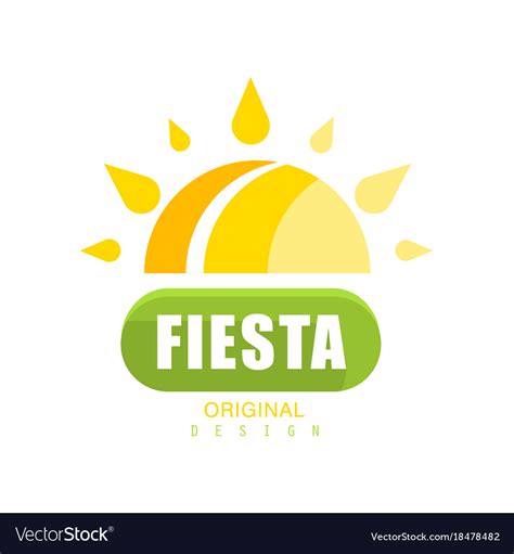 fiesta original logo design colorful label  vector image