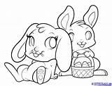 Easter Drawing Bunny Bunnies Kids Drawings Happy Getdrawings sketch template