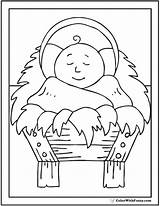 Coloring Christmas Jesus Baby Print Simple Crib Colorwithfuzzy sketch template