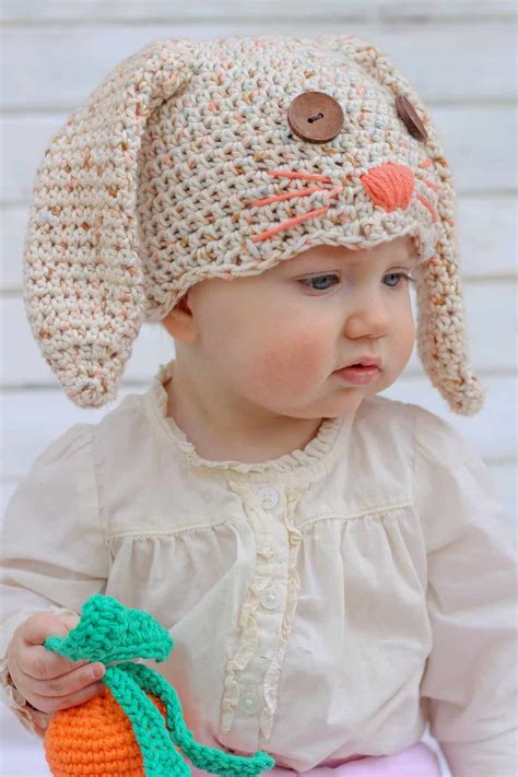 crochet bunny hat pattern newborn toddler   crew