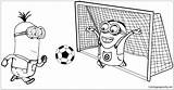 Minion Playing Soccer Pages Coloring Color Printable Print Coloringpagesonly sketch template