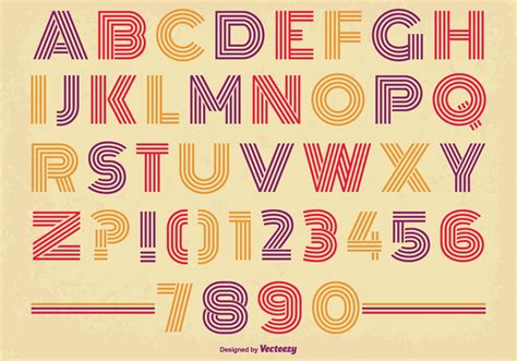 retro alphabet  vector art   downloads