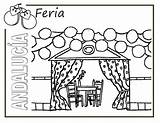 Feria Colorear Ferias Andalucia Atracciones Parques sketch template