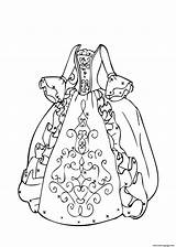 Coloring Pages Gown Ball Printable Print sketch template