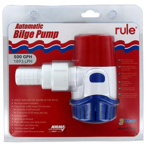rule sa automatic bilge pump  gph marine  dc  hose submersible  boat parts