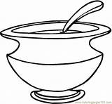 Soup Dish Coloring Printable Kitchenware Pages Color Online Other sketch template