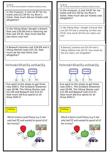 money word problems year  teaching resources