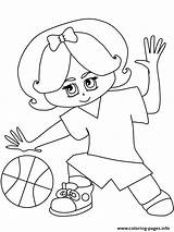 Basketball Coloring Pages Girl Printable Kids Print Girls Sheets Playing Sports Color Sport sketch template