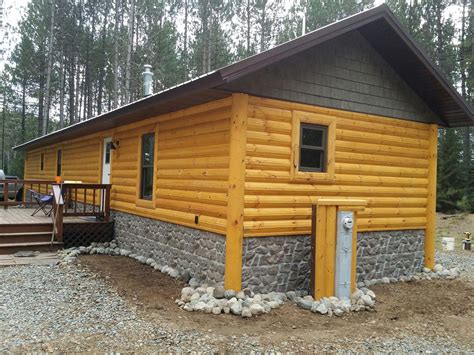 meadow valley log home customer converted  mobile home trailer   cabin   mvlh log