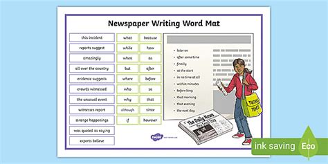 word   newspaper report   write  newspaper report