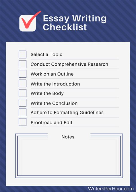 essay checklist  guidelines  writing academic papers critical