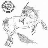 Lineart Horse Pegasus Colouring sketch template