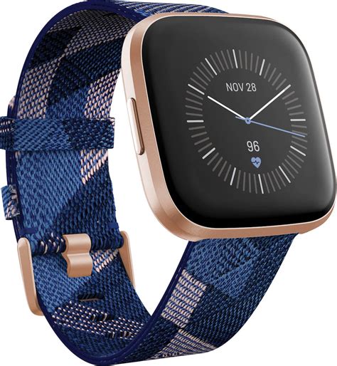 fitbit versa  special edition navy pink woven copper rose aluminum skroutzgr