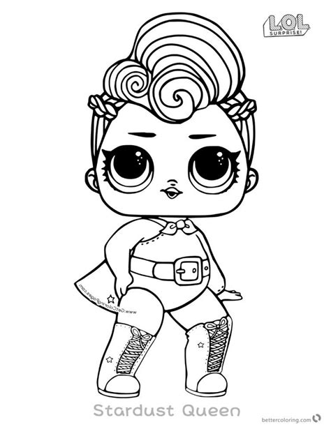 lol surprise doll coloring pages stardust queen  printable top