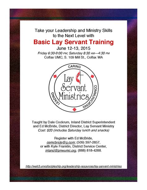basic lay servant training  pacific northwest conference
