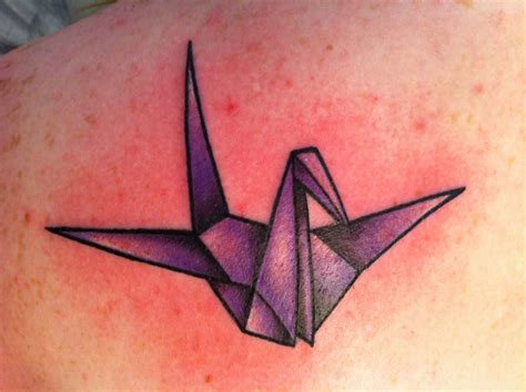 origami crane tattoo purple crane origami tattoo tattoo