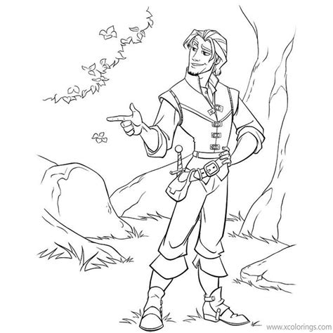 tangled coloring pages flynn xcoloringscom