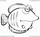 Sad Coloring Butterflyfish Cartoon Bored Clipart Crying Outlined Vector Thoman Cory Royalty Designlooter Clipartof sketch template