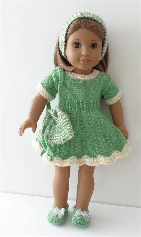 Knitting Pattern Dress And Accessories Using Dk Yarns Doll Clothes