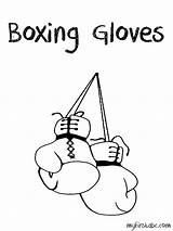 Boxing Coloring Gloves Pages Getdrawings Getcolorings Drawing Line sketch template