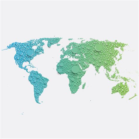 colorful world map   balls  lines vector illustration