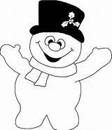 Snowman Line Frosty Outline Clipart Coloring Snowmen Template Print Cute Enjoy Lineart Clever sketch template