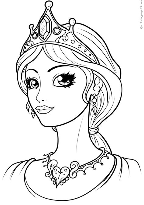 princess queen coloring page