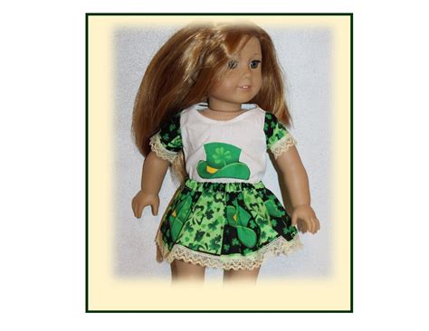 18 Doll Clothes St Patricks Day Shirt And Skirt Toy Etsy