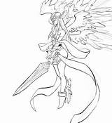 Angewomon Digimon Fanart Concept sketch template