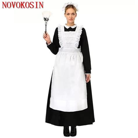 yq114 s 3xl 2018 black with white maid costumes role playing costumes