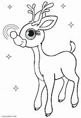Reindeer Coloring Pages Cute Rudolph Red Nosed Antlers Color Getdrawings Getcolorings Kids Printable Print sketch template