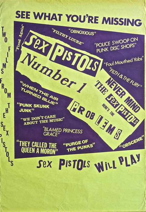 sex pistols rare jamie reid designed “sex pistols number 1 and 2” poster