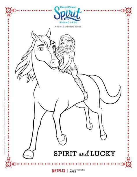 spirit riding  spirit  lucky coloring page horse coloring