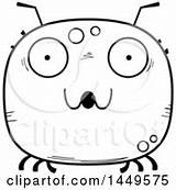 Tick Cartoon Lineart Surprised Mascot Character Clipart Vector Illustration sketch template