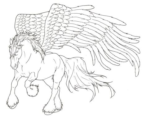 pegasus lineart  requay  deviantart horse coloring pages
