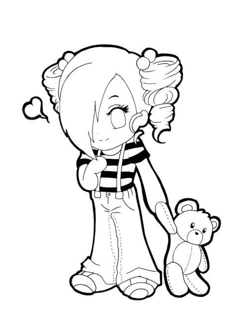 emo coloring pages  girls  printable coloring pages