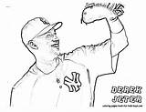 Yankees Jeter Derek Sheets Getcolorings Yanke sketch template