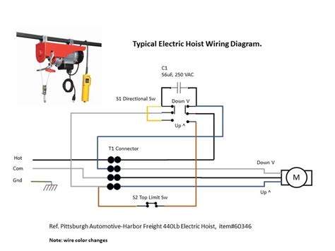 electric hoist wiring diagram harbor freight electric hoists electrical circuit diagram