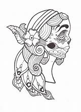 Gypsy Skull Candy Deviantart Tattoo Sketches Designs 2010 Comments Stencil sketch template