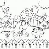 Farm Coloring Pages Scene Printable Color Print Getcolorings sketch template