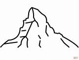 Matterhorn Coloring Clipart Pages Drawing Swiss Alps Printable sketch template