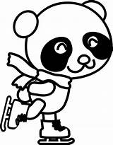 Panda Coloring Skating Pages Enter Keyboard sketch template