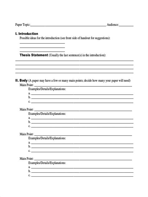 notes outline template
