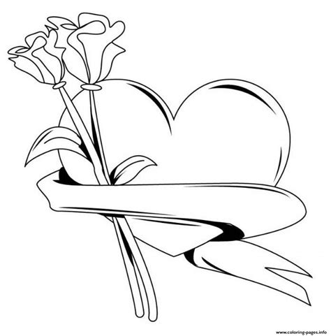 heart  roses valentines sb coloring page printable