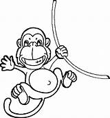Monkey Coloring Zoo Tropical Happy Wecoloringpage sketch template